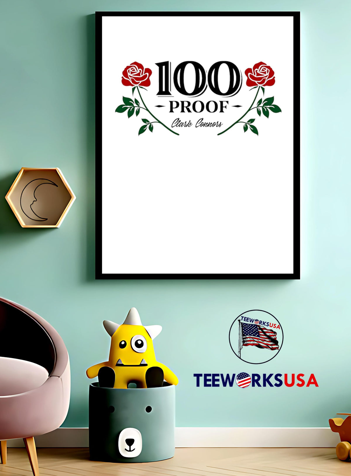 100 proof clark connors roses - Adult & Kids T-Shirts, Sweatshirts & Hoodies apparel design preview 3