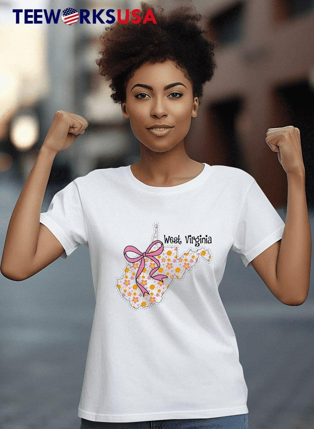 Floral Coquette Bow West Virginia Girly - Adult & Kids T-Shirts, Sweatshirts & Hoodies apparel design preview 8