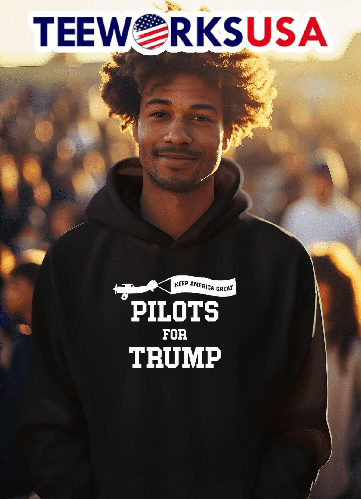 Walter Hudson keep America great Pilots for Trump - Adult & Kids T-Shirts, Sweatshirts & Hoodies apparel design preview 2