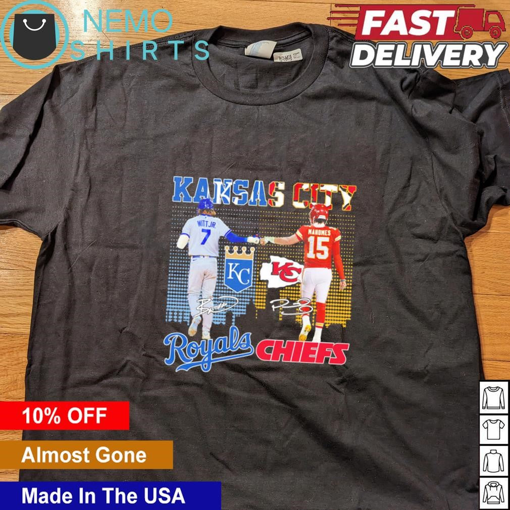 Kansas City Royals Witt Jr and Chiefs Mahomes - Adult & Kids T-Shirts, Sweatshirts & Hoodies apparel design preview 4