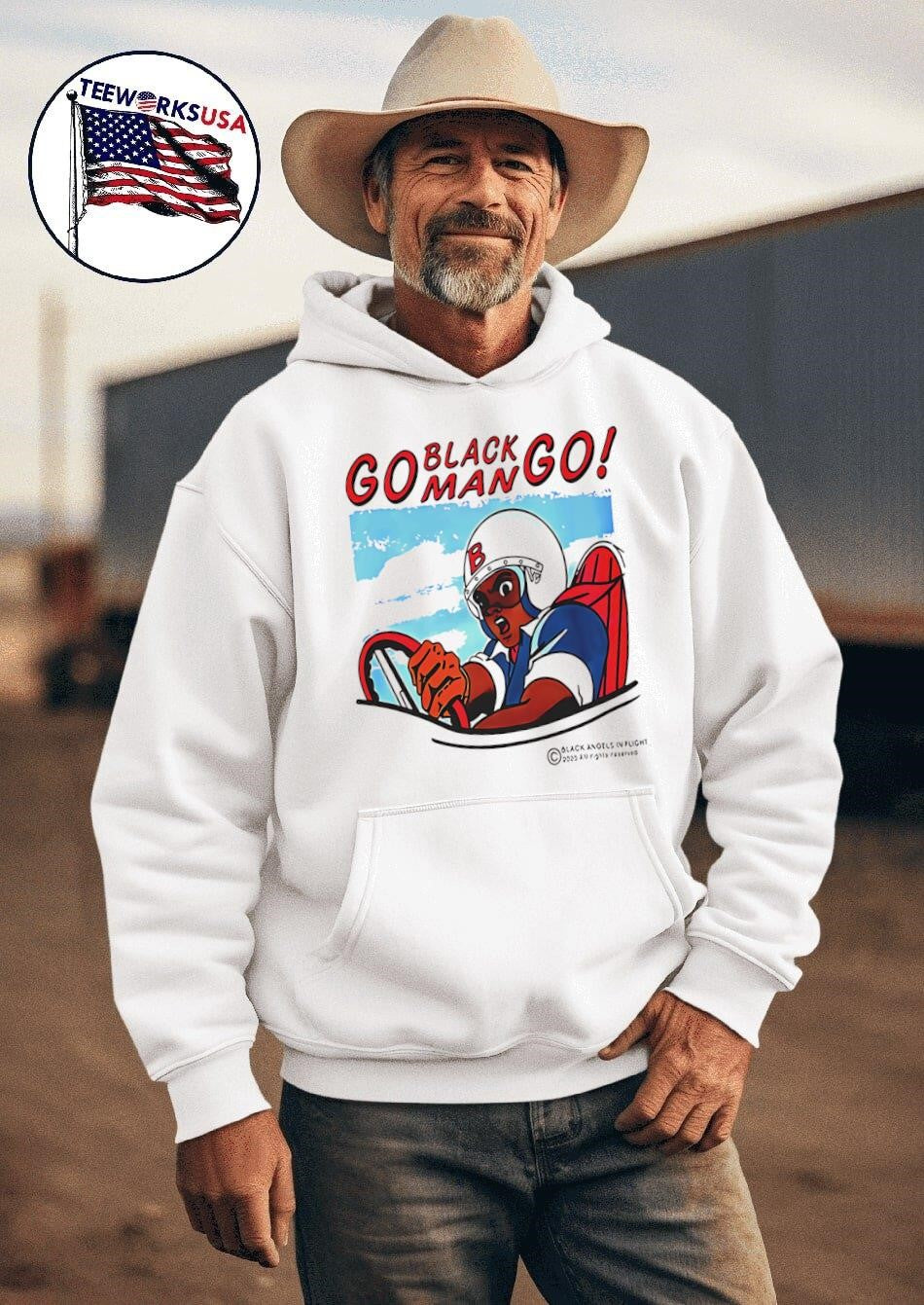 Go black man - Adult & Kids T-Shirts, Sweatshirts & Hoodies apparel design preview 2