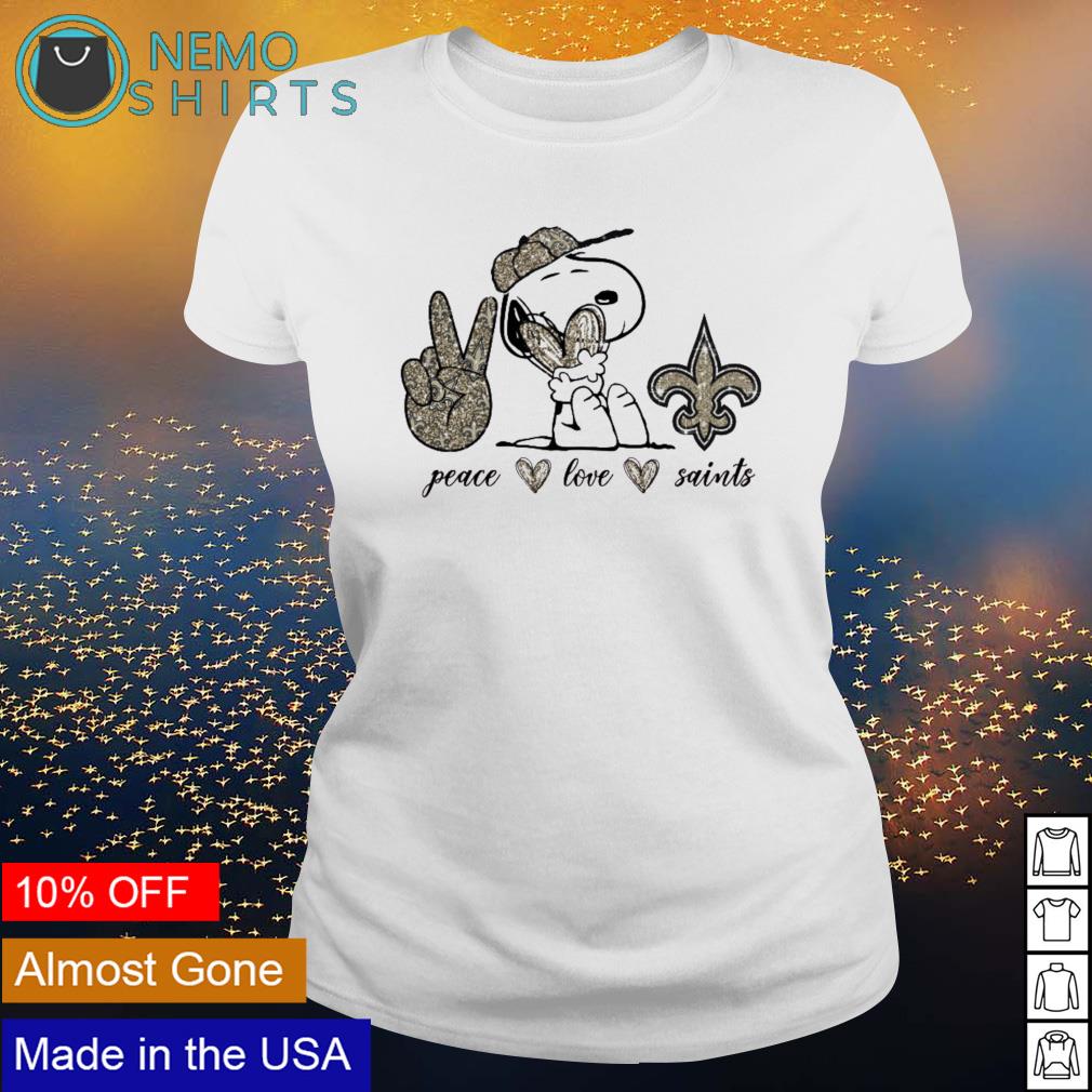 Snoopy peace love New Orleans Saints - Adult & Kids T-Shirts, Sweatshirts & Hoodies apparel design preview 3