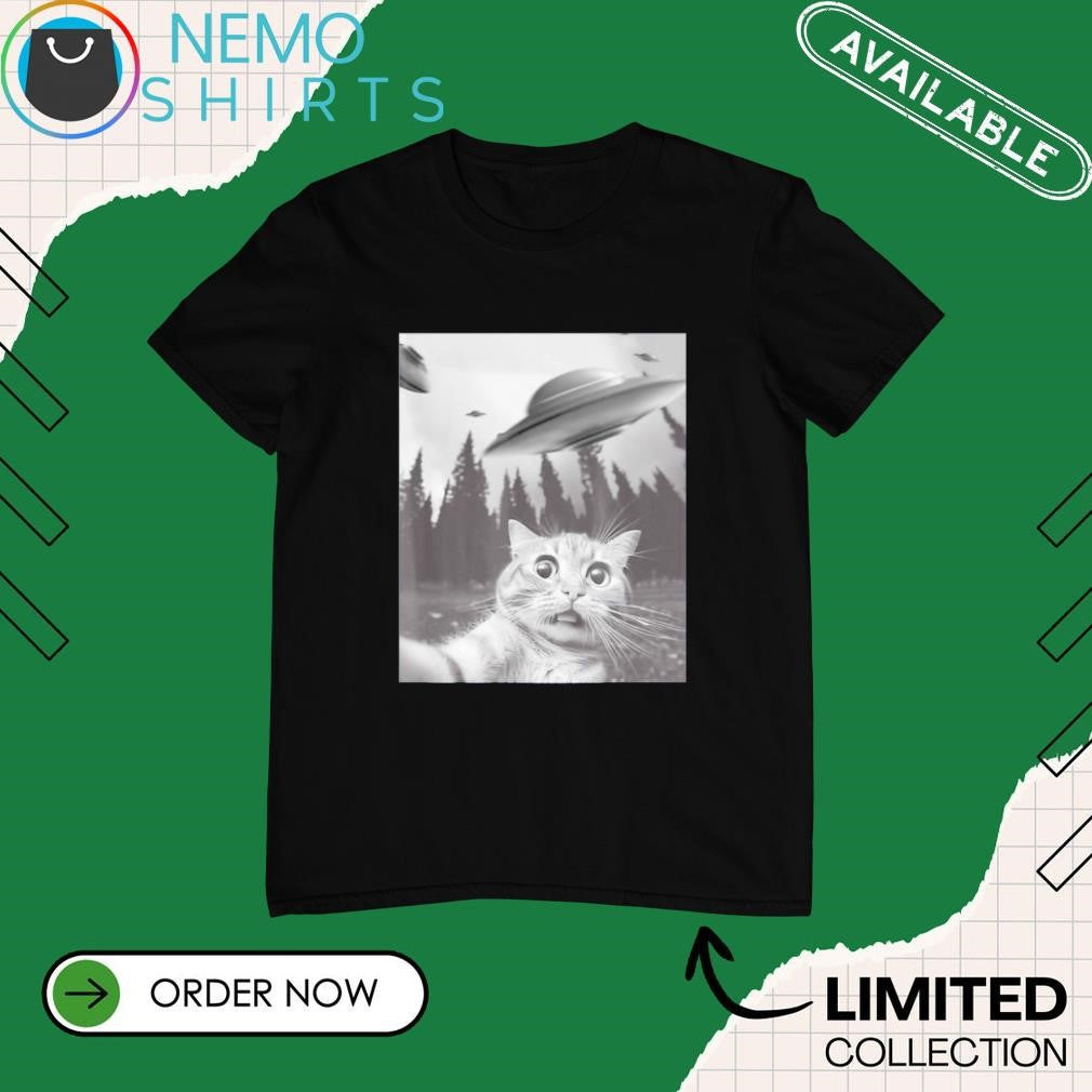 Keith Hernandez wearing cat selfie with Ufos - Adult & Kids T-Shirts, Sweatshirts & Hoodies apparel design preview 1