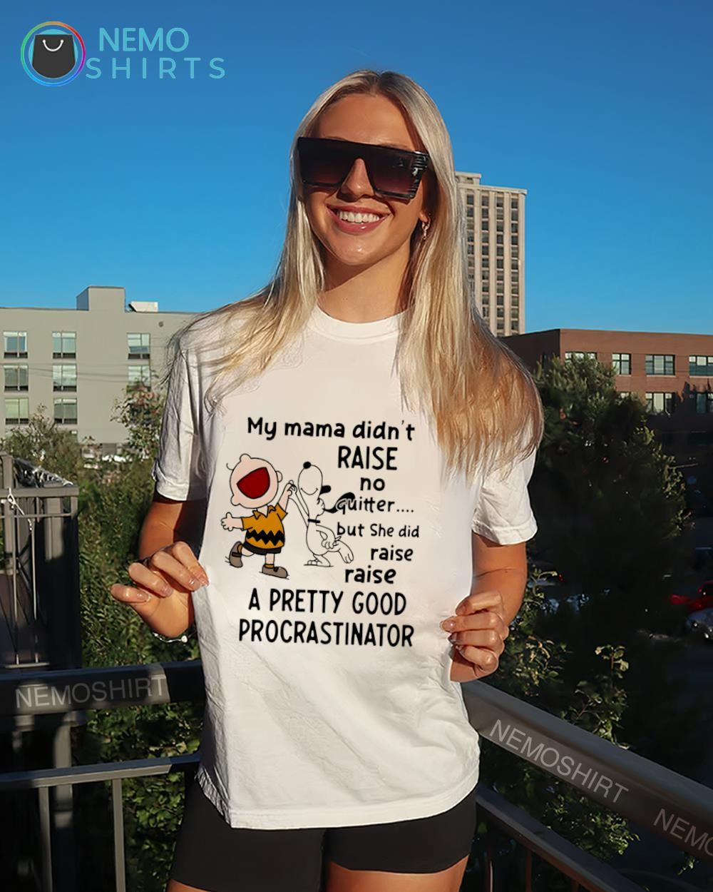 Charlie Brown and Snoopy My Mama Didn't Raise No - Adult & Kids T-Shirts, Sweatshirts & Hoodies apparel design preview 4