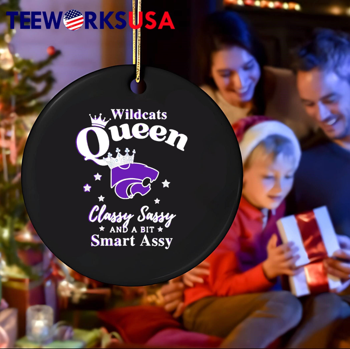 Kansas State Wildcats Queen classy sassy and a bit - Adult & Kids T-Shirts, Sweatshirts & Hoodies apparel design preview 4