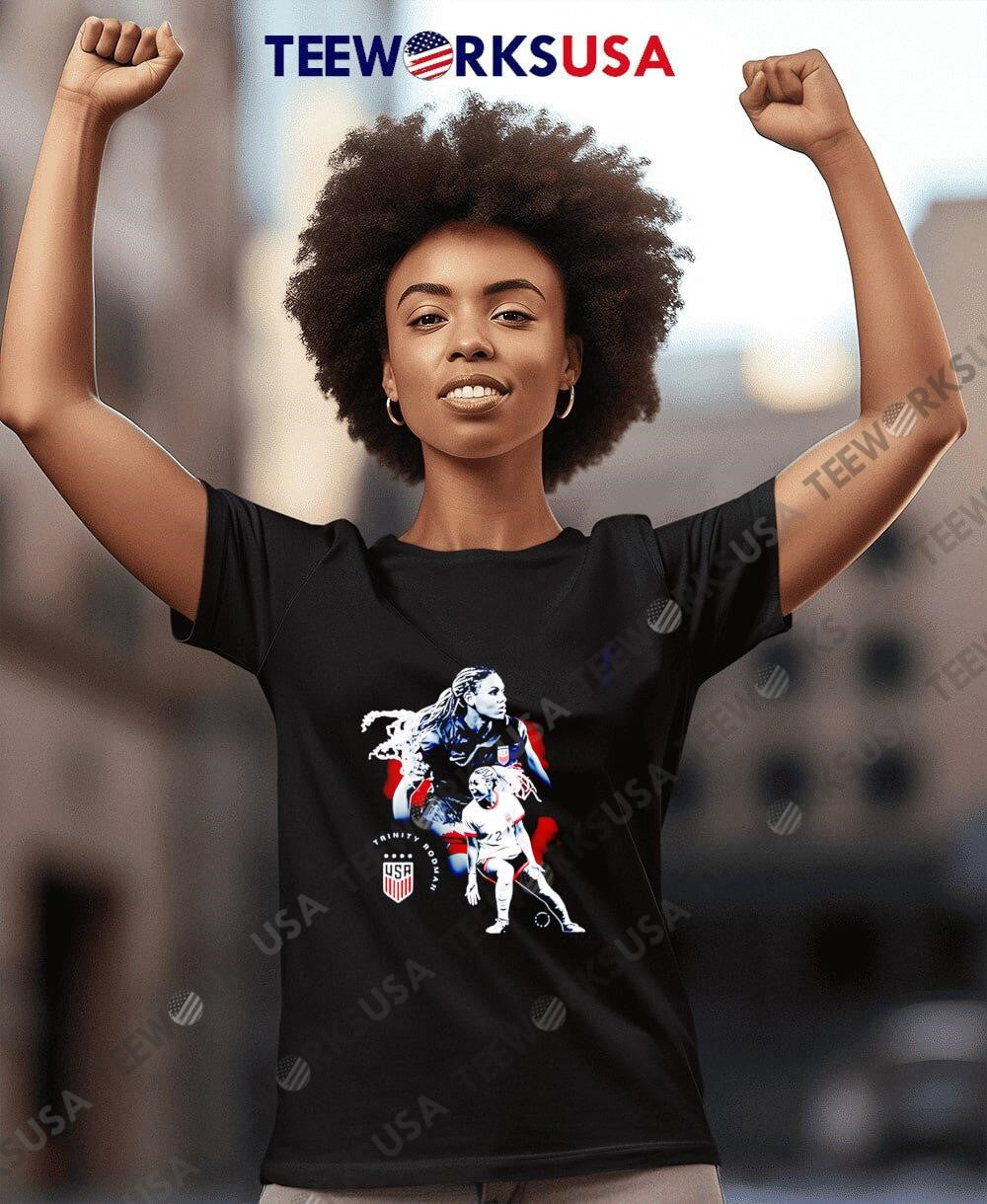 USWNT Trinity Rodman Graphic - Adult & Kids T-Shirts, Sweatshirts & Hoodies apparel design preview 8