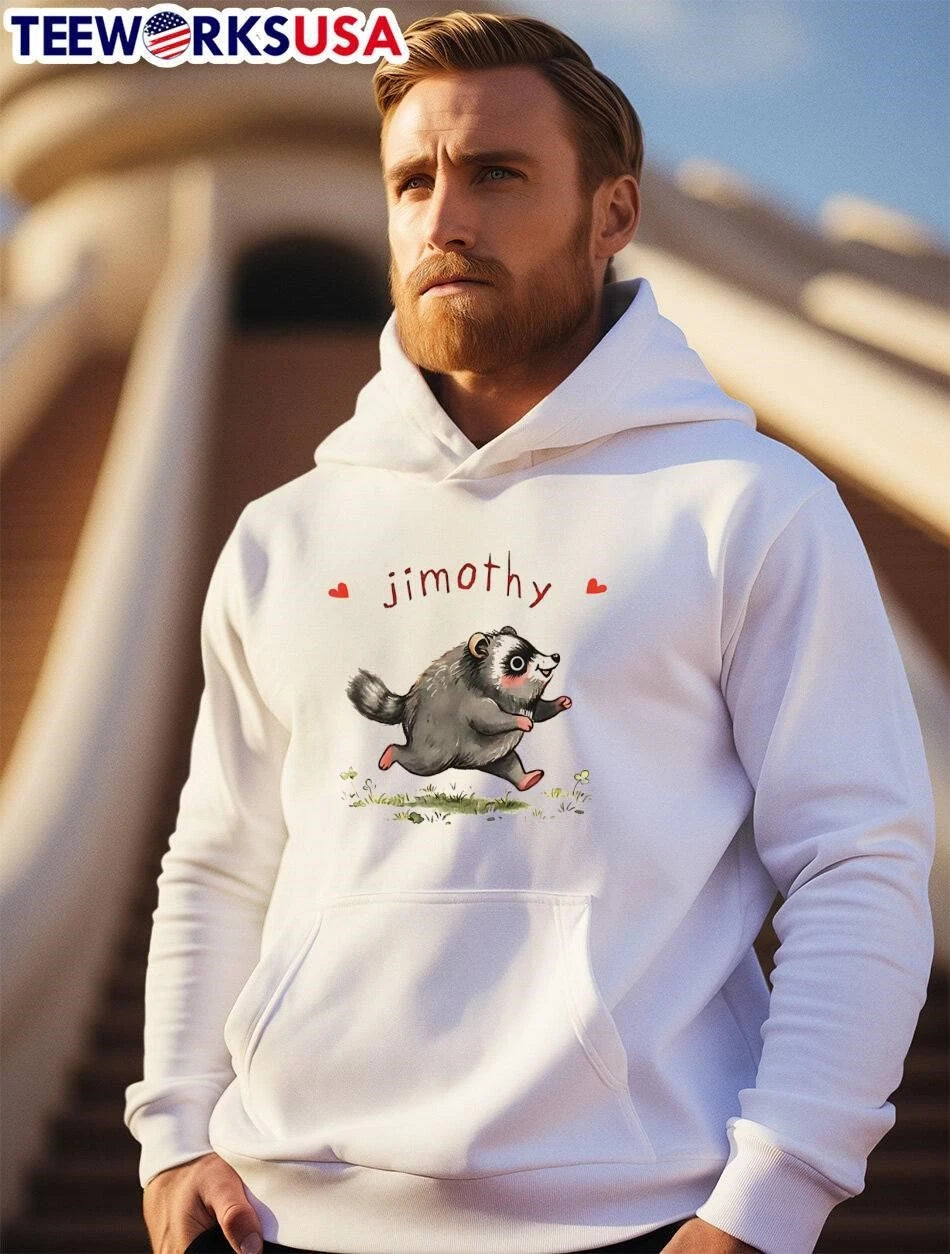 Cute Jimothy Raccoon Running - Adult & Kids T-Shirts, Sweatshirts & Hoodies apparel design preview 2