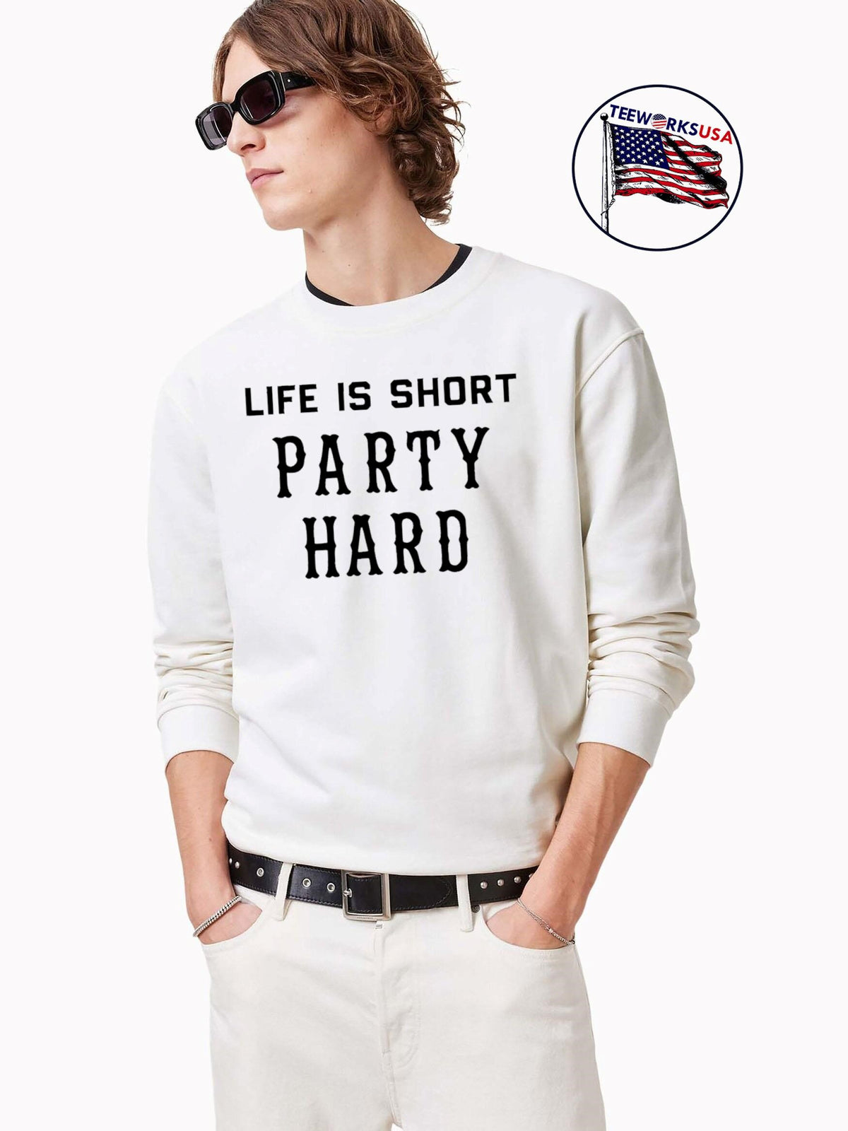 Fascinating life is short party hard - Adult & Kids T-Shirts, Sweatshirts & Hoodies apparel design preview 3