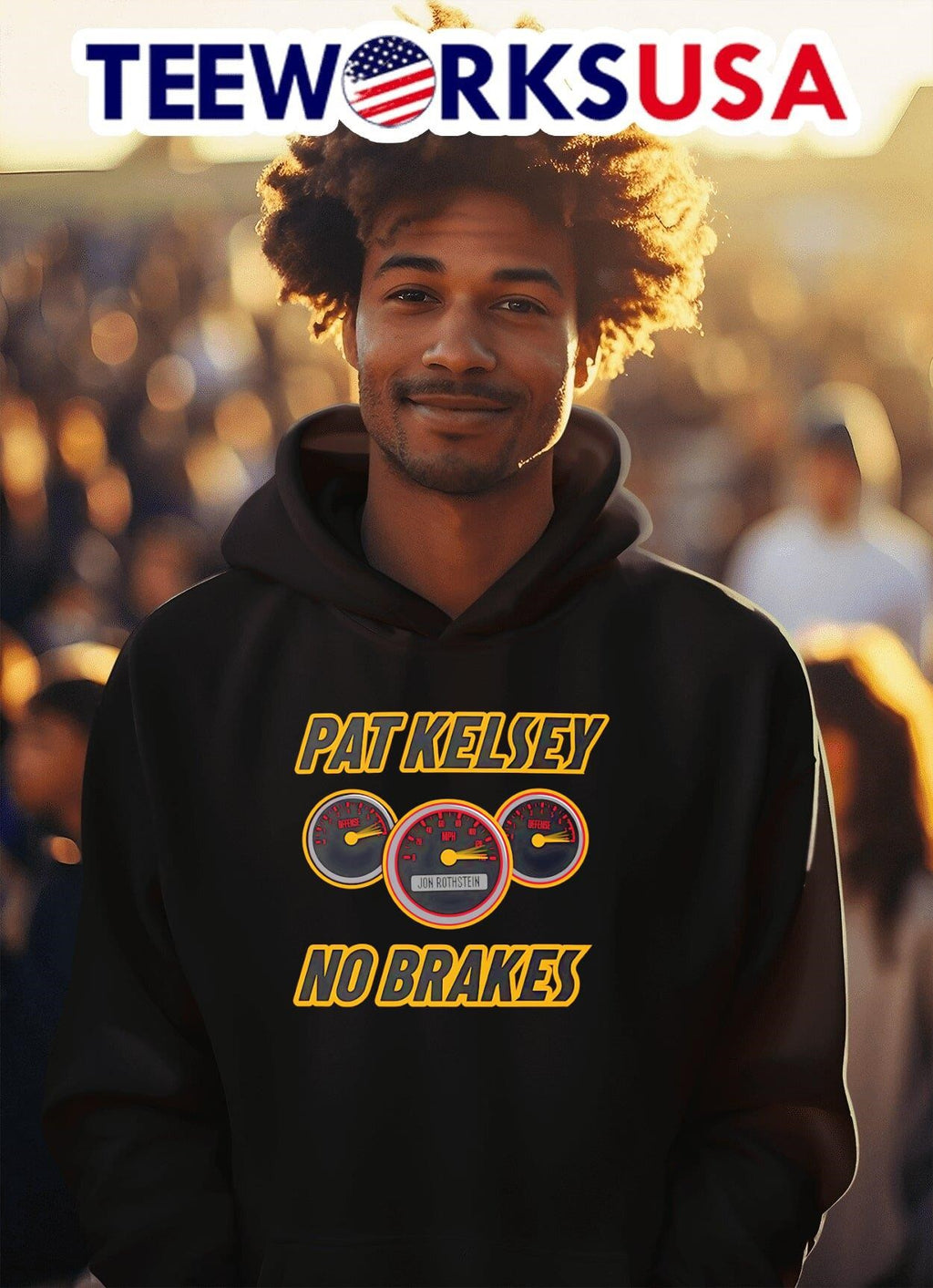Pat kelsey no brakes - Adult & Kids T-Shirts, Sweatshirts & Hoodies apparel design preview 2