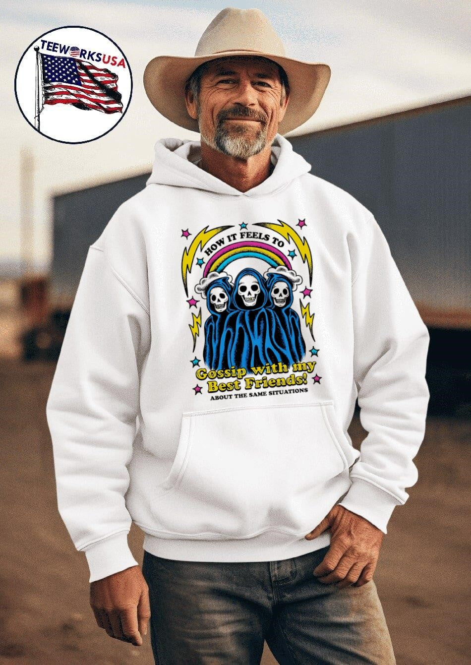How it feels to Gossip with my best friends - Adult & Kids T-Shirts, Sweatshirts & Hoodies apparel design preview 2