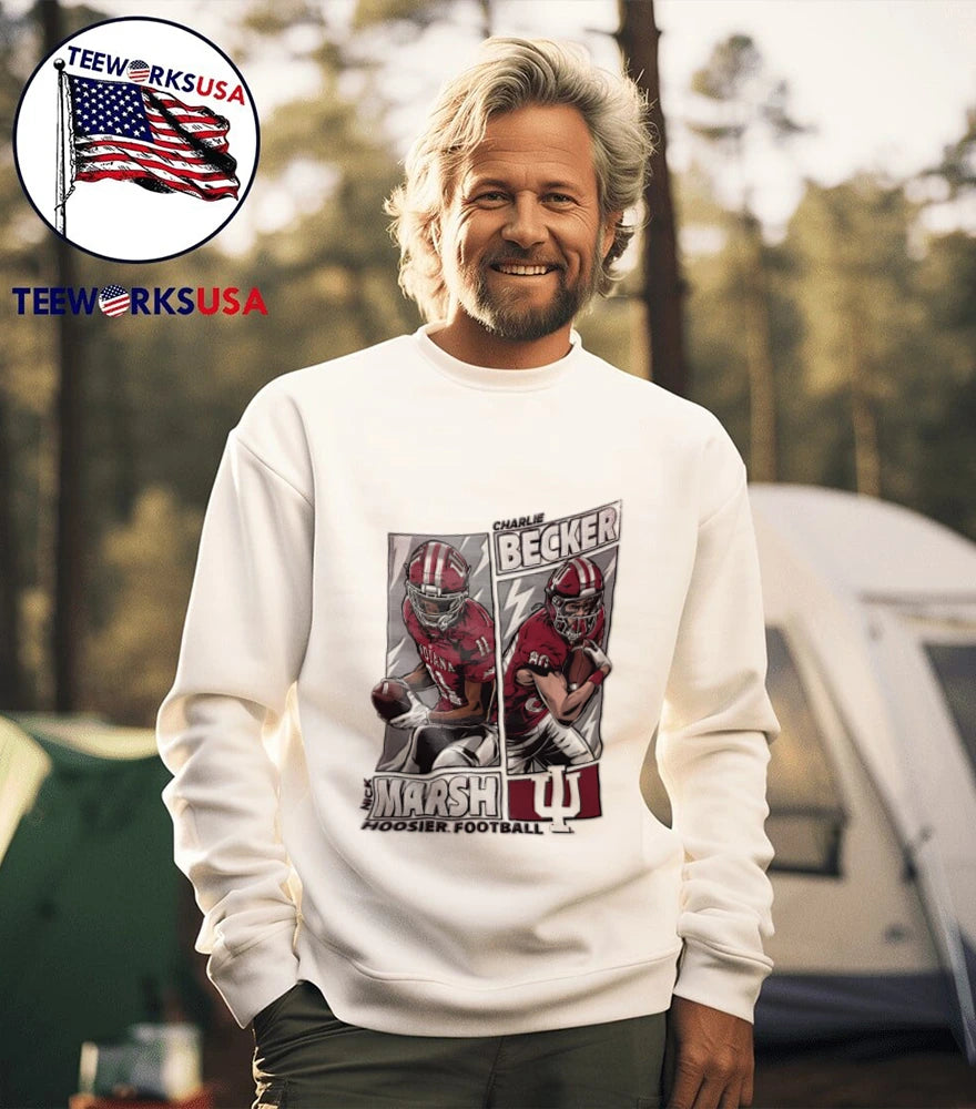 Indiana Hoosiers #11 Nick Marsh and #80 Charlie - Adult & Kids T-Shirts, Sweatshirts & Hoodies apparel design preview 5