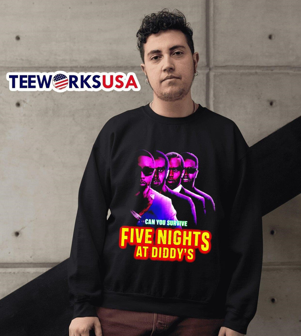 Can you survive five nights at Diddy's retro - Adult & Kids T-Shirts, Sweatshirts & Hoodies apparel design preview 3