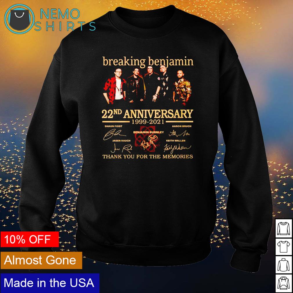 Breaking Benjamin 22nd Anniversary 1999 2021 thank - Adult & Kids T-Shirts, Sweatshirts & Hoodies apparel design preview 4