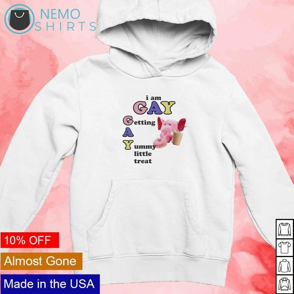 I am gay getting a yummy treat elephant donut and - Adult & Kids T-Shirts, Sweatshirts & Hoodies apparel design preview 2
