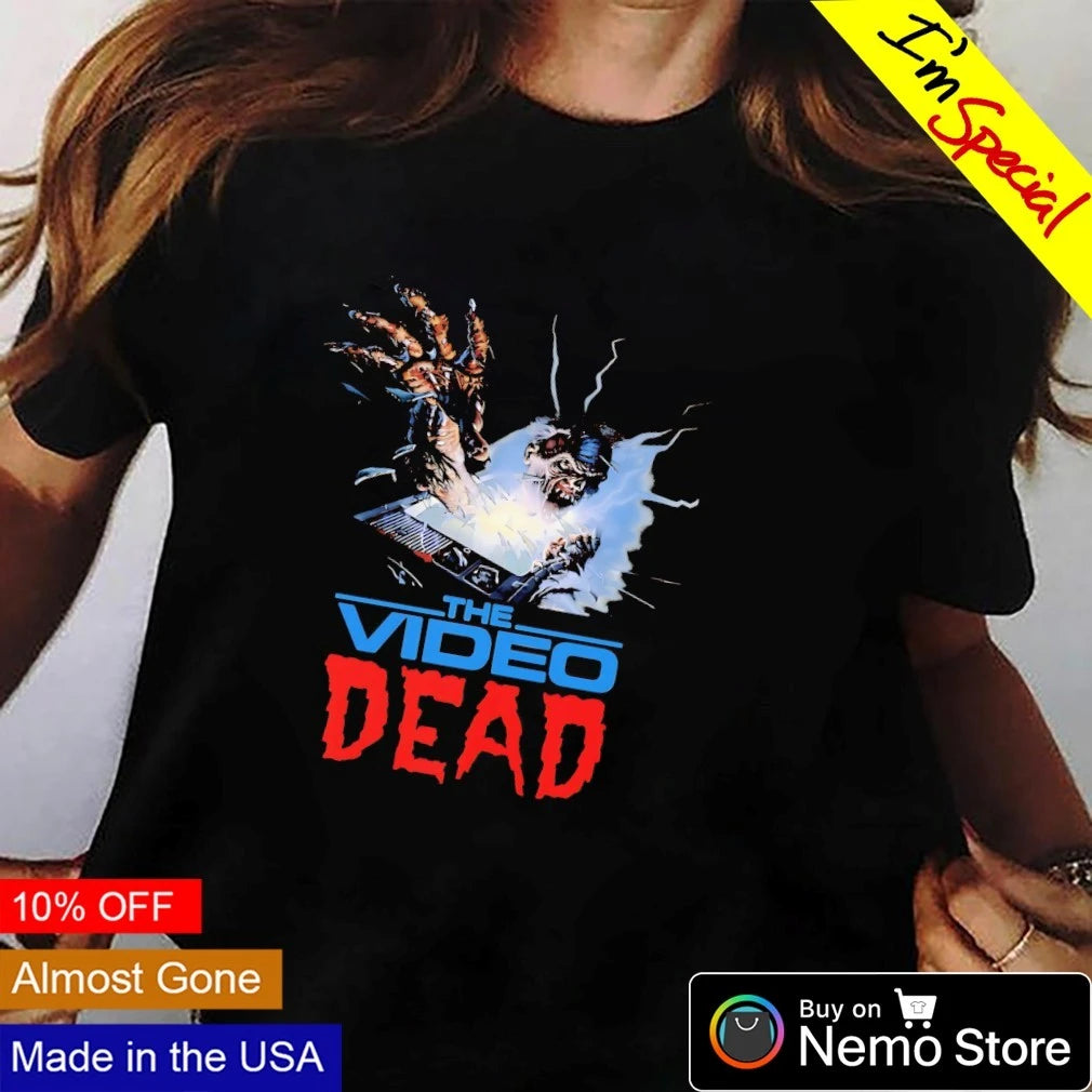 The Video Dead Horror Movie zombie cult classic - Adult & Kids T-Shirts, Sweatshirts & Hoodies apparel design preview 3