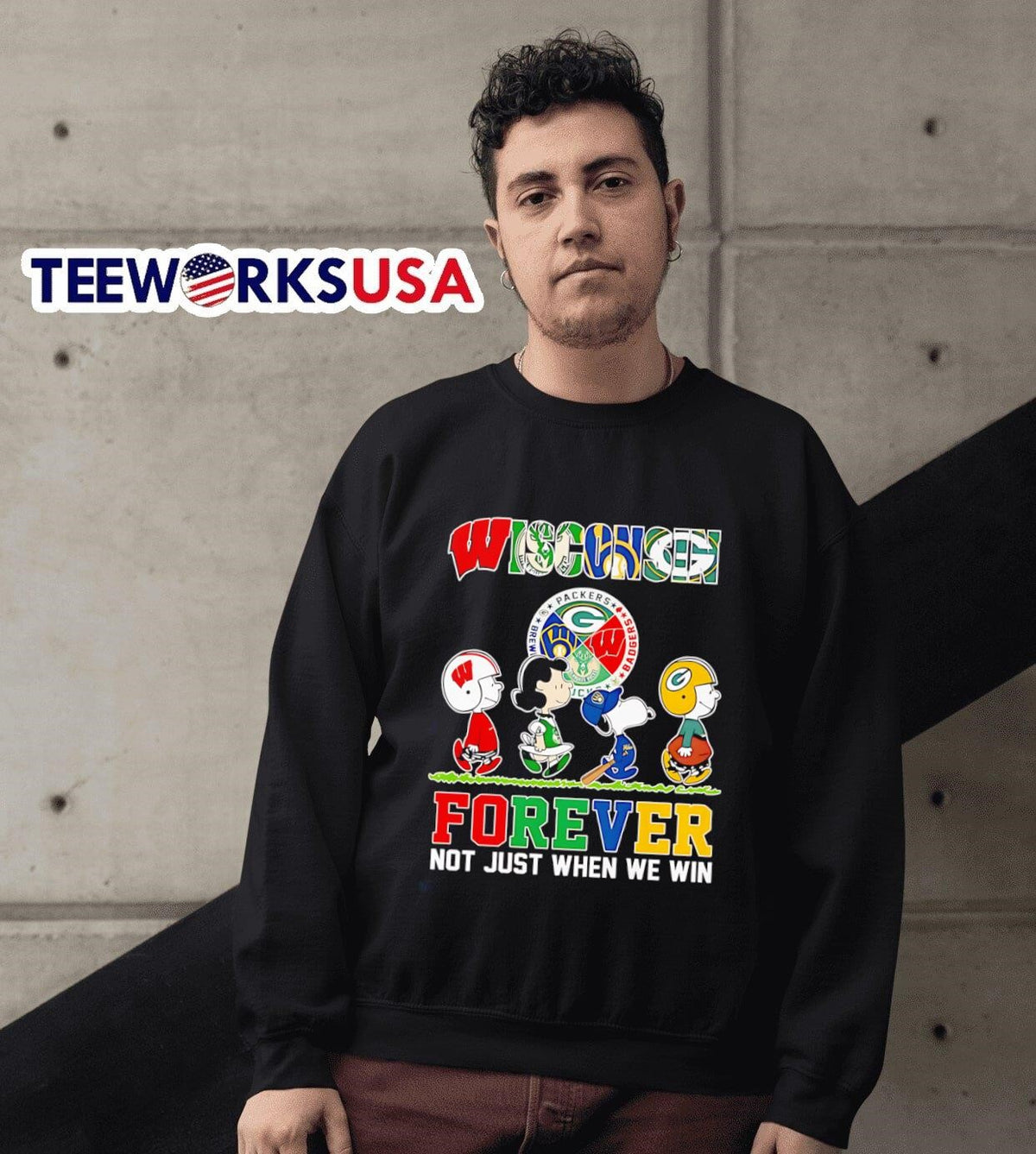 Peanuts Wisconsin forever not just when we win - Adult & Kids T-Shirts, Sweatshirts & Hoodies apparel design preview 6