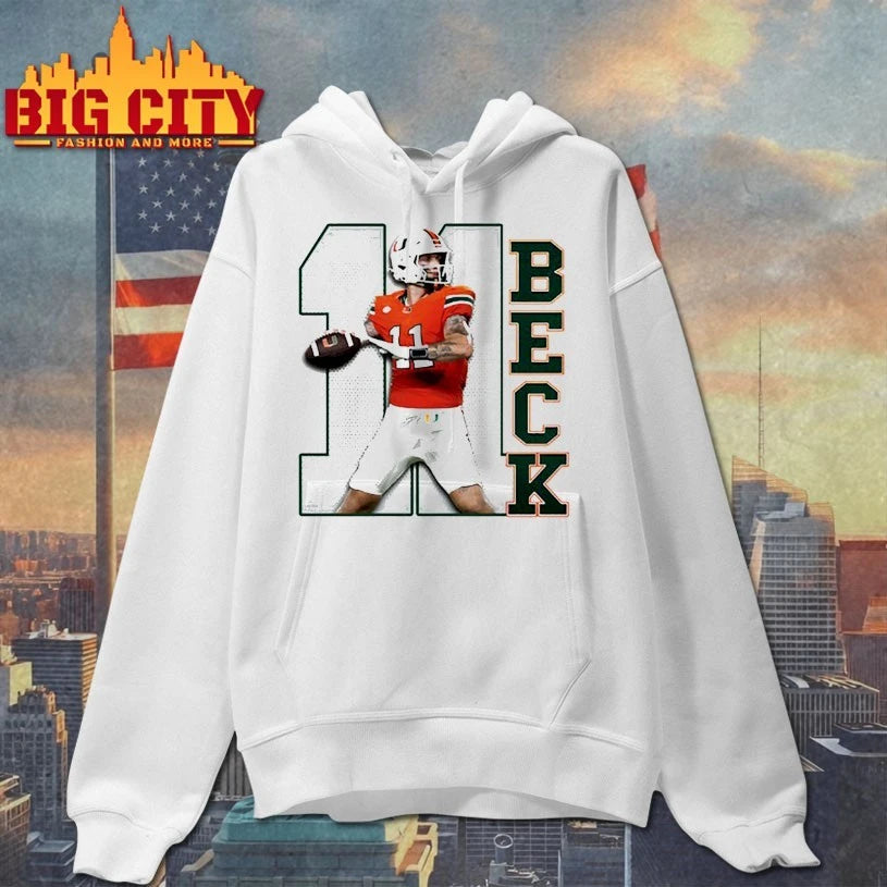 Miami Hurricanes Beck 11 - Adult & Kids T-Shirts, Sweatshirts & Hoodies apparel design preview 2