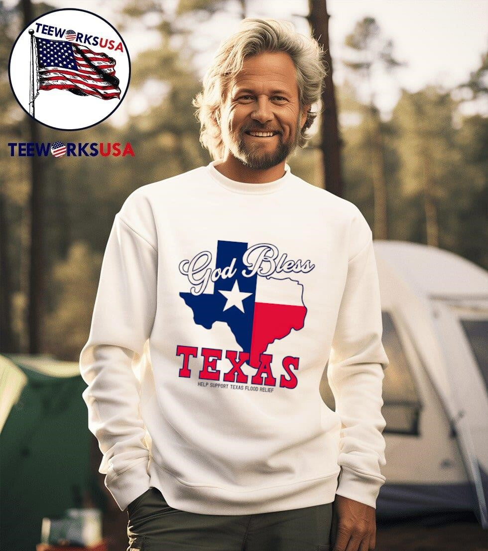 God bless Texas State help support flood relief - Adult & Kids T-Shirts, Sweatshirts & Hoodies apparel design preview 3