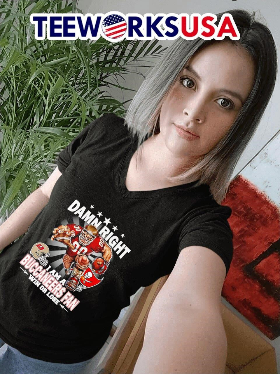 Damn right I am a Buccaneers fan win or lose mascot - Adult & Kids T-Shirts, Sweatshirts & Hoodies apparel design preview 7