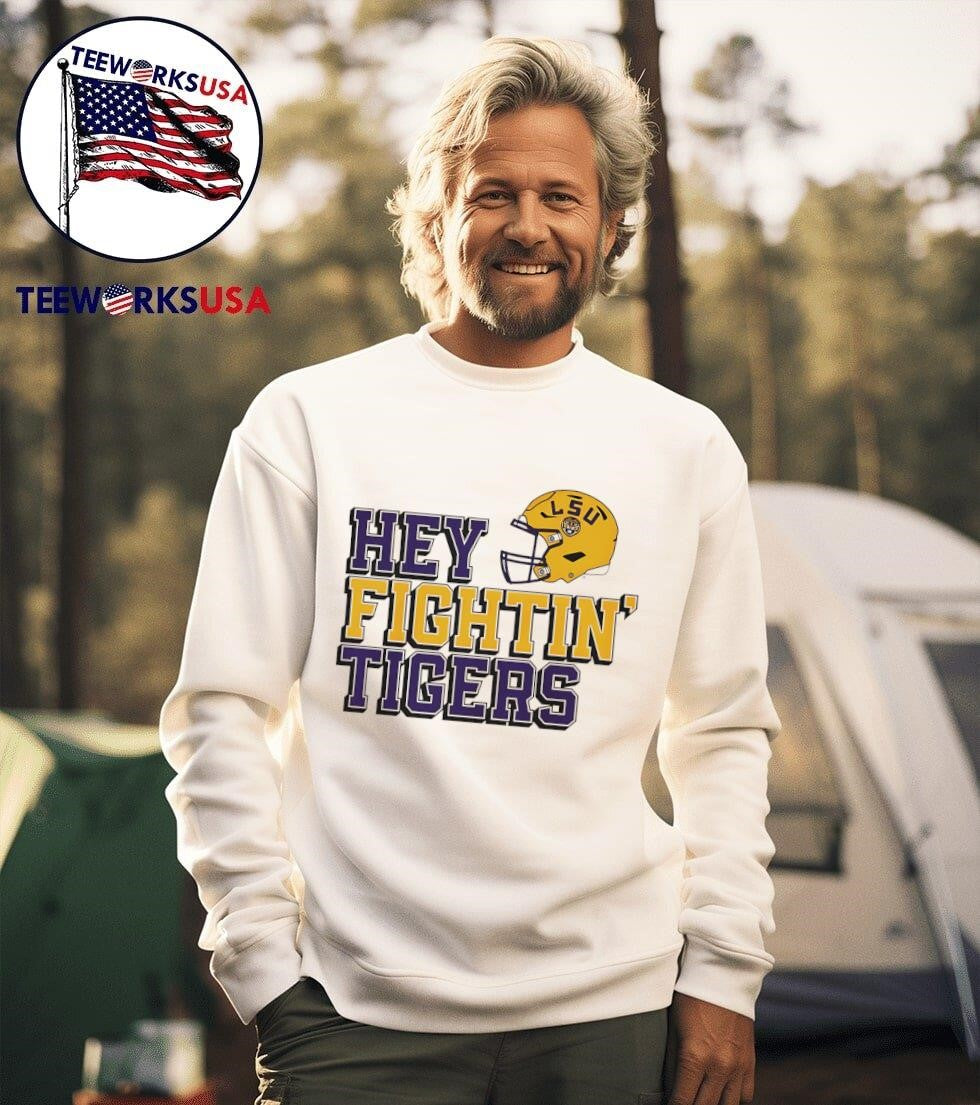 LSU hey fightin' Tigers - Adult & Kids T-Shirts, Sweatshirts & Hoodies apparel design preview 3