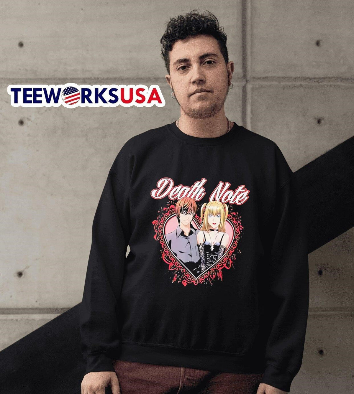 Death Note Misa and Light Heart Filigree - Adult & Kids T-Shirts, Sweatshirts & Hoodies apparel design preview 6