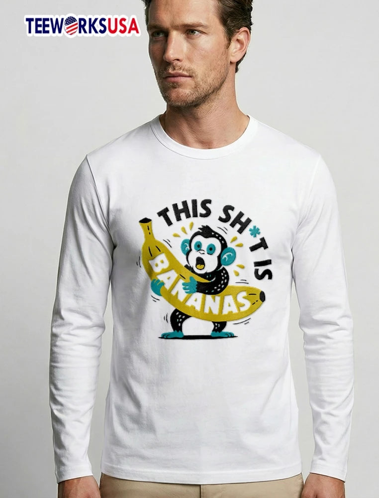 This Shit Is Bananas Cartoon Surprised Monkey - Adult & Kids T-Shirts, Sweatshirts & Hoodies apparel design preview 3