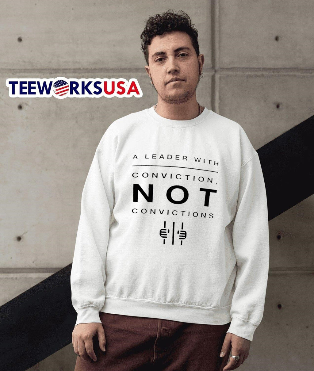 Kamala Harris A Leader With Conviction Not - Adult & Kids T-Shirts, Sweatshirts & Hoodies apparel design preview 3