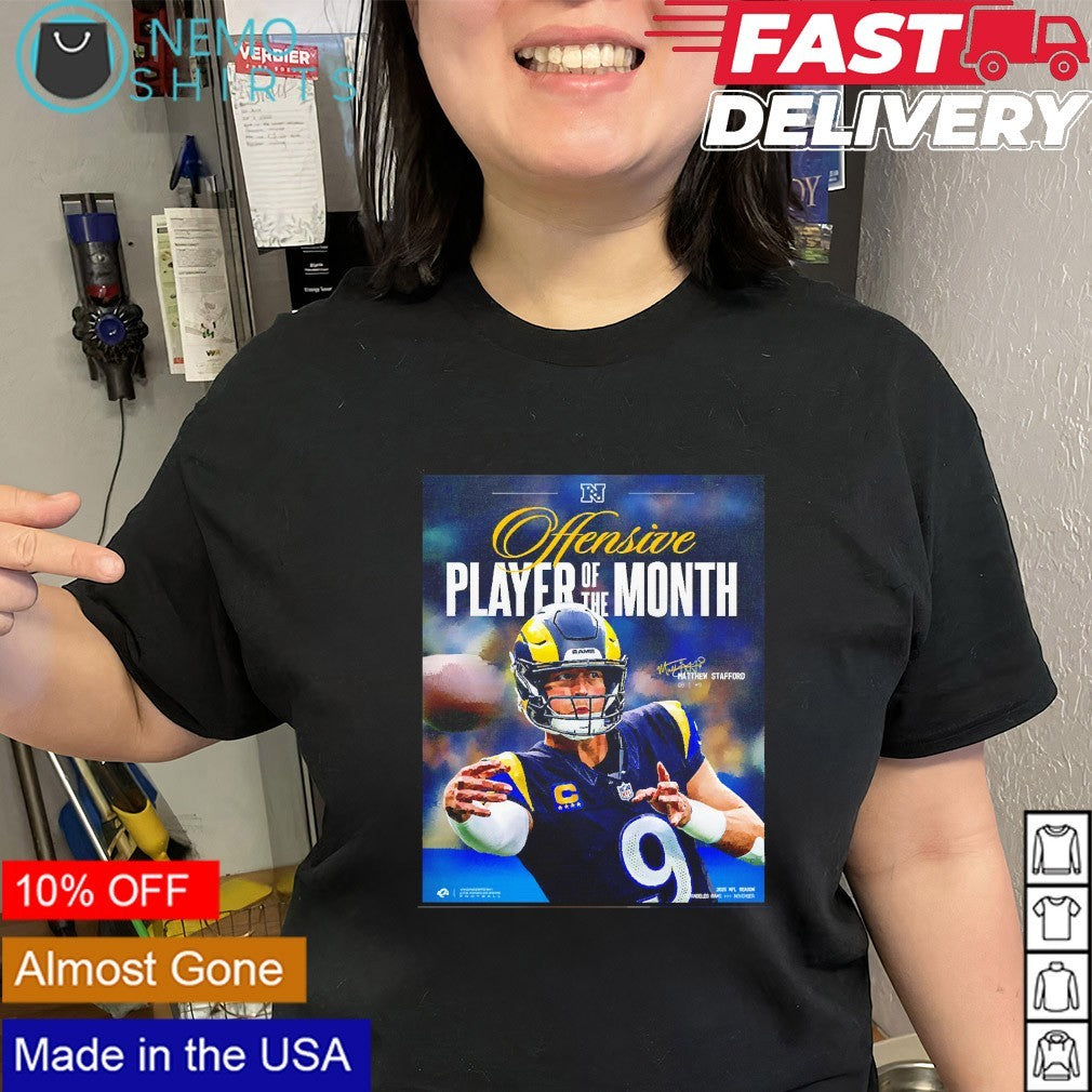 Offensive player of the month Matthew Stafford Los - Adult & Kids T-Shirts, Sweatshirts & Hoodies apparel design preview 3