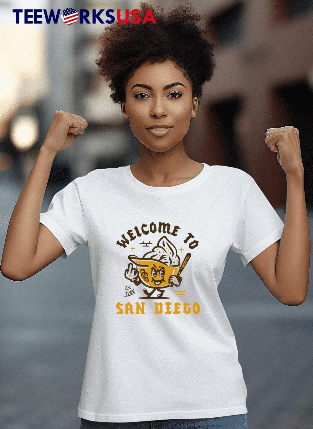 Welcome San Diego Padres Est 1969 Baseball cream - Adult & Kids T-Shirts, Sweatshirts & Hoodies apparel design preview 4