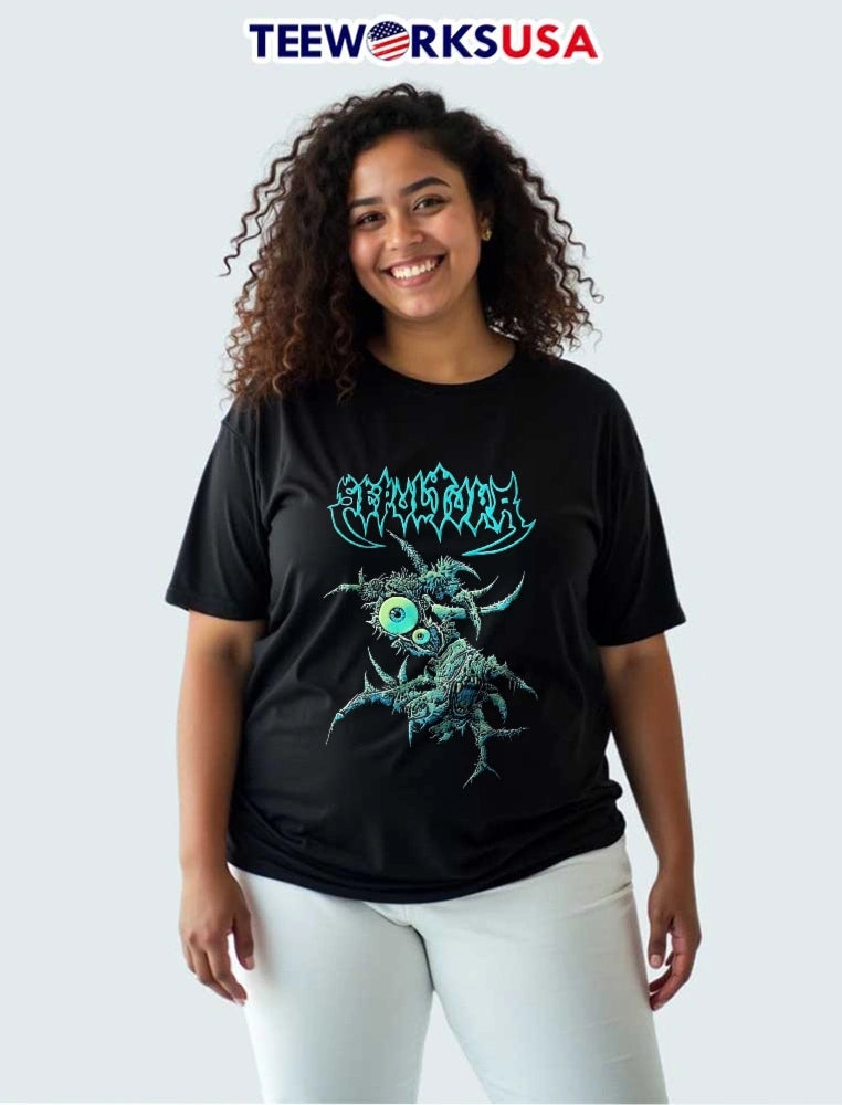Sepultura Grotesque Green Spiky Monster Big Eyeball - Adult & Kids T-Shirts, Sweatshirts & Hoodies apparel design preview 3