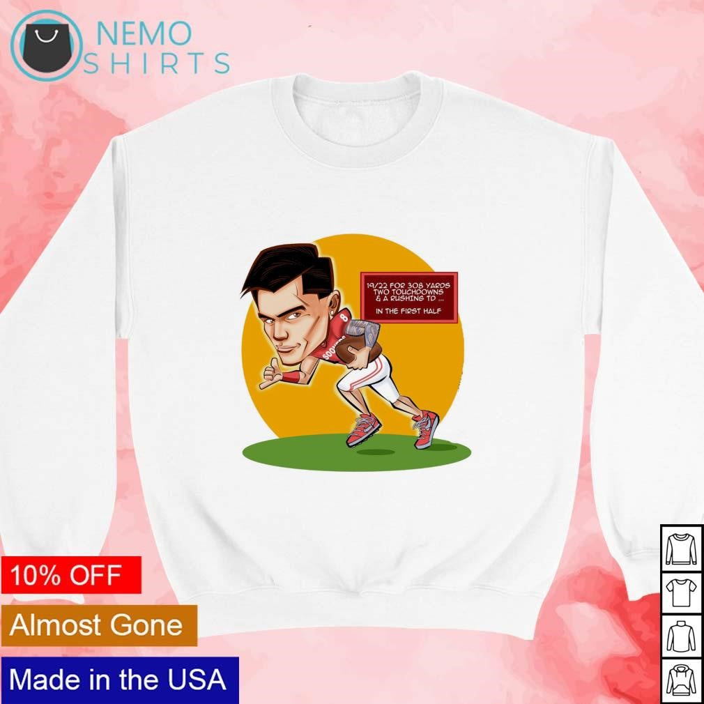 Oklahoma Sooners Dillon Gabriel 308 yards two - Adult & Kids T-Shirts, Sweatshirts & Hoodies apparel design preview 3