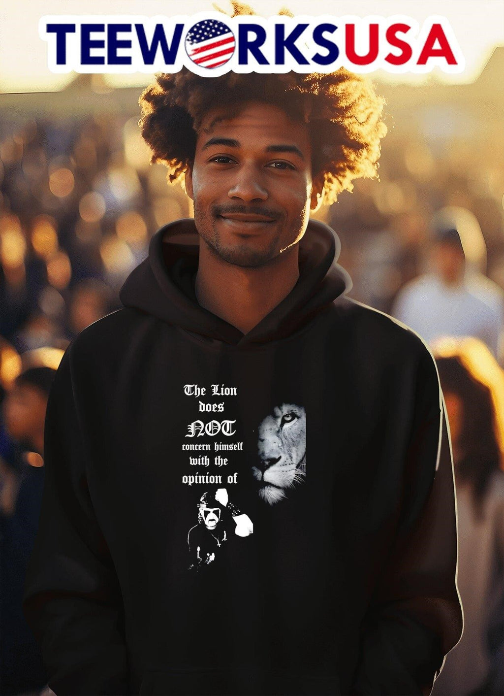 The lion does not concern himself with opinion of - Adult & Kids T-Shirts, Sweatshirts & Hoodies apparel design preview 2