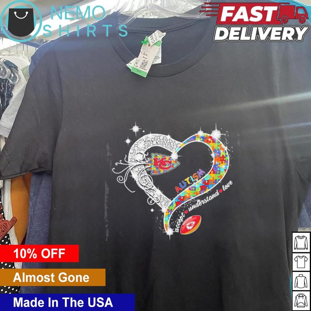 Kansas City Chiefs Autism accept understand love - Adult & Kids T-Shirts, Sweatshirts & Hoodies apparel design preview 5