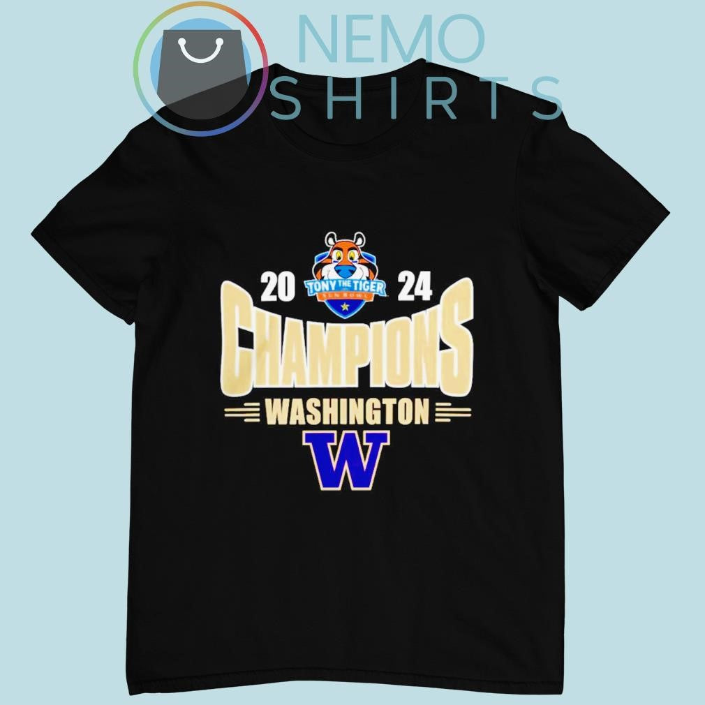 Tony The Tiger Sun Bowl champions 2024 Washington - Adult & Kids T-Shirts, Sweatshirts & Hoodies apparel design preview 1