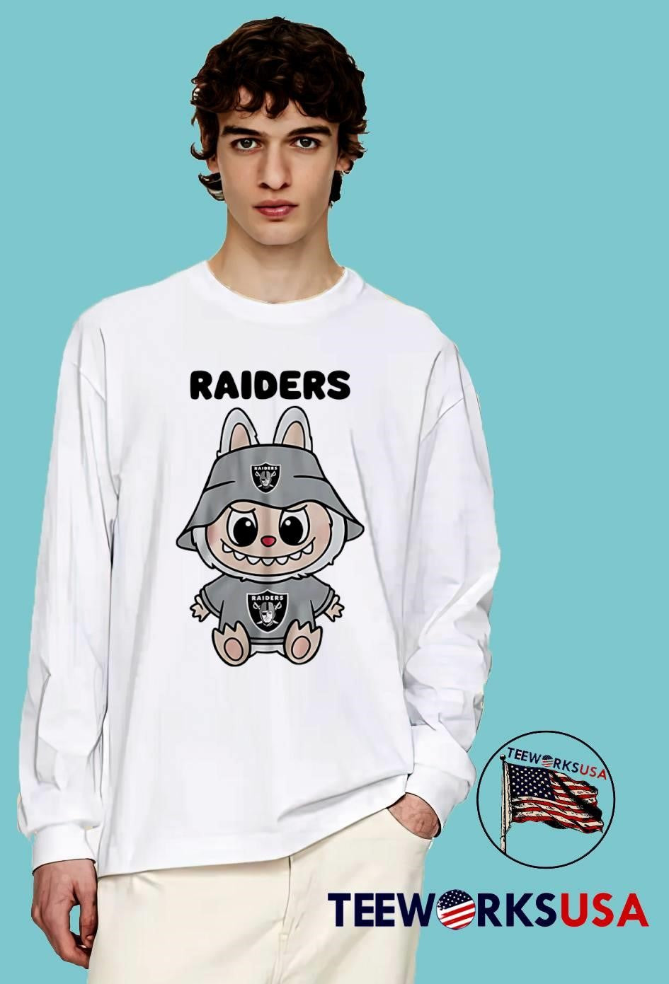 Labubu Las Vegas Raiders football cute - Adult & Kids T-Shirts, Sweatshirts & Hoodies apparel design preview 4