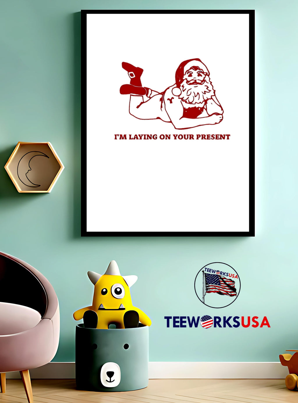 I'm Laying On Your Present Santa - Adult & Kids T-Shirts, Sweatshirts & Hoodies apparel design preview 4