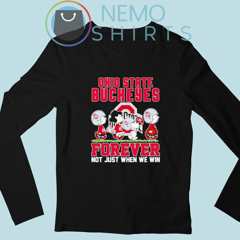 Peanuts characters Ohio State Buckeyes forever not - Adult & Kids T-Shirts, Sweatshirts & Hoodies apparel design preview 3