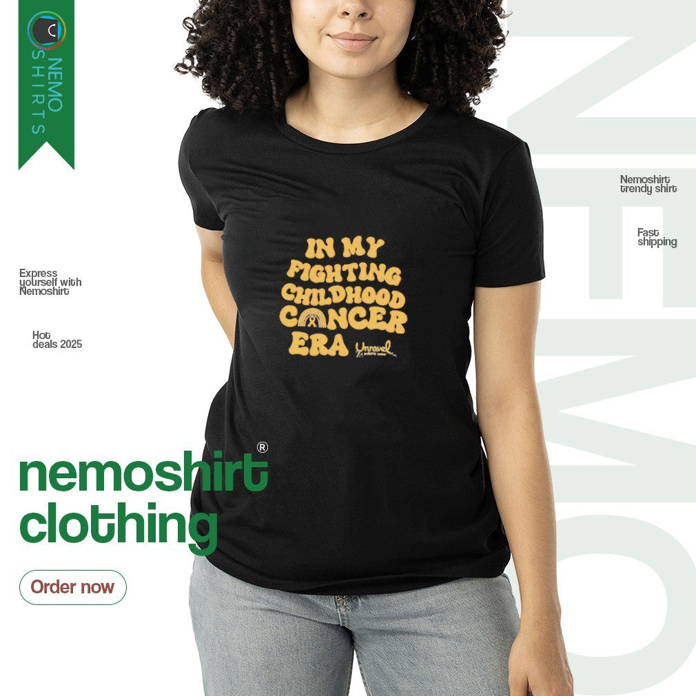 In my fighting childhood cancer era - Adult & Kids T-Shirts, Sweatshirts & Hoodies apparel design preview 3