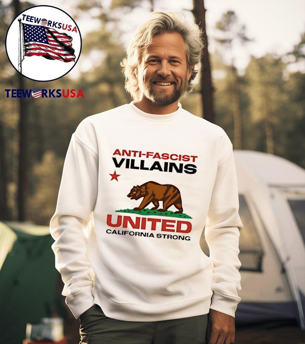Anti-fascist villains United California strong - Adult & Kids T-Shirts, Sweatshirts & Hoodies apparel design preview 3