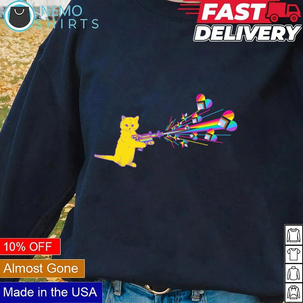Gary the cat goes pew pride - Adult & Kids T-Shirts, Sweatshirts & Hoodies apparel design preview 3