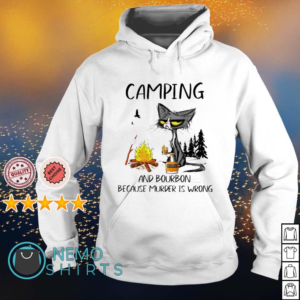 Cat camping and bourbon because murder is wrong - Adult & Kids T-Shirts, Sweatshirts & Hoodies apparel design preview 2