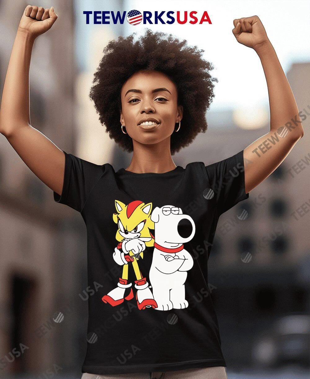 Shadow the hedgehog and brian griffin - Adult & Kids T-Shirts, Sweatshirts & Hoodies apparel design preview 8