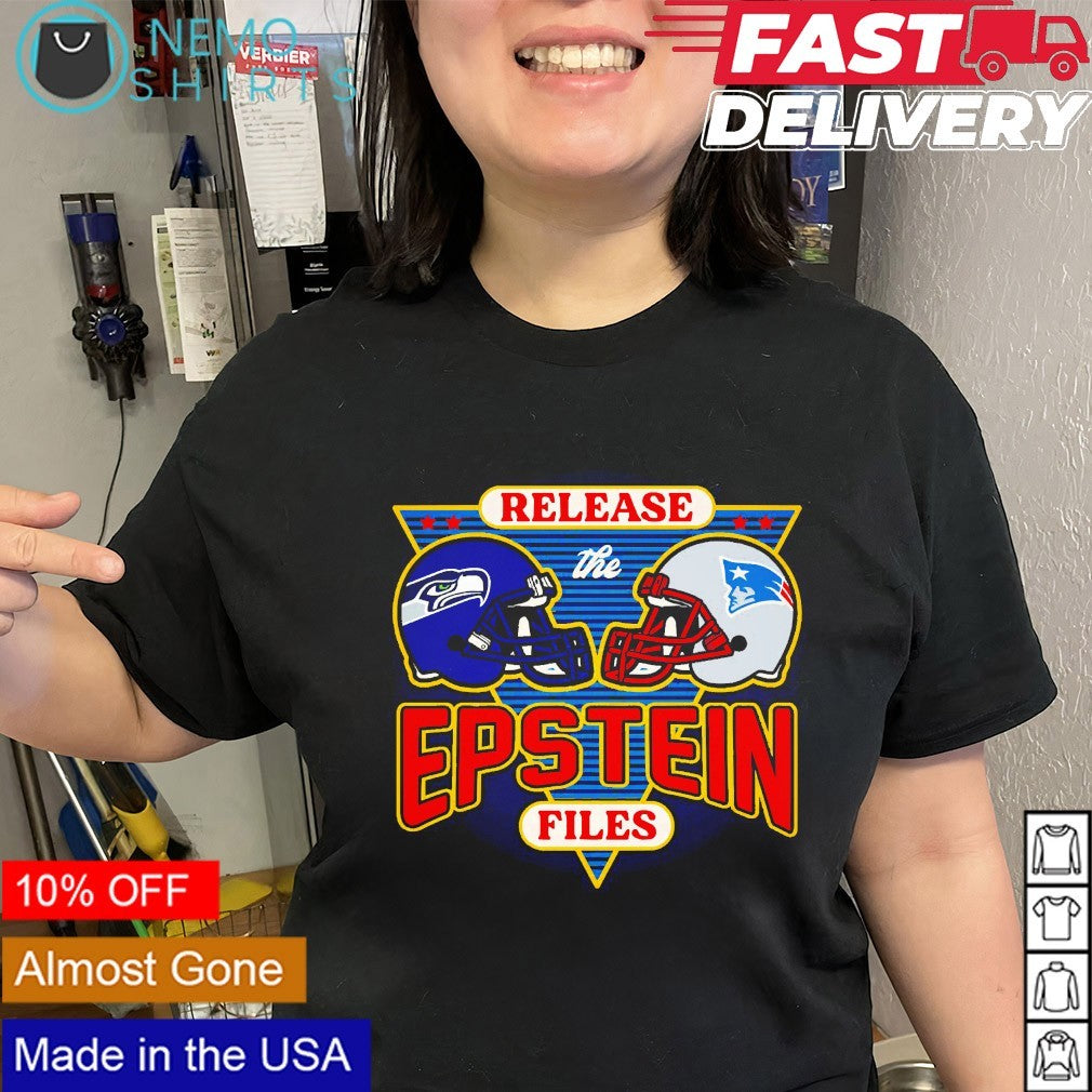 Release Epstein files Seahawks vs Patriots helmet - Adult & Kids T-Shirts, Sweatshirts & Hoodies apparel design preview 2