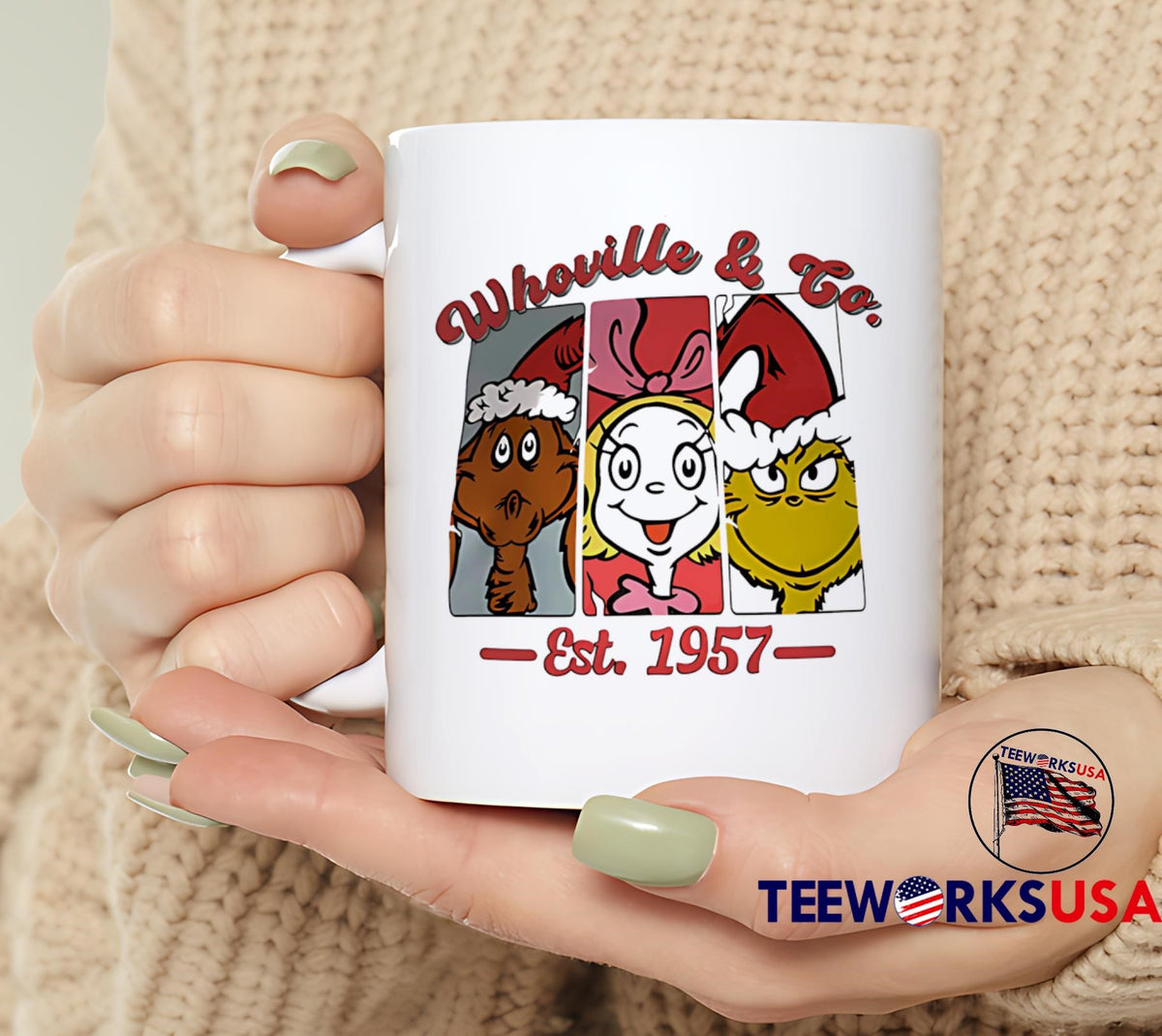 Grinch Cindy Lou Who Whoville And Co Est 1957 - Adult & Kids T-Shirts, Sweatshirts & Hoodies apparel design preview 6