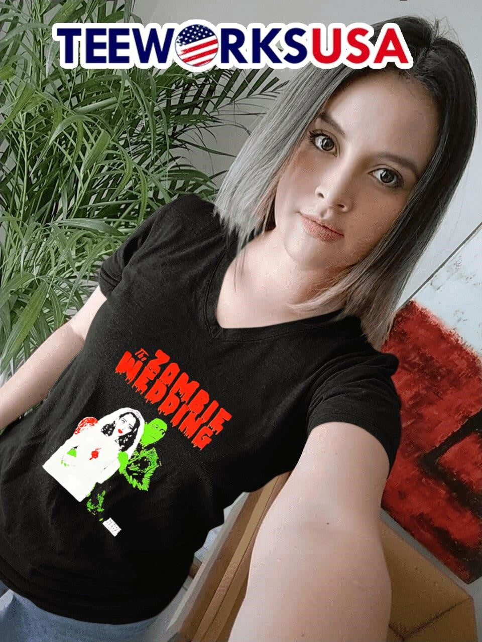 The zombie wedding bride and groom - Adult & Kids T-Shirts, Sweatshirts & Hoodies apparel design preview 4