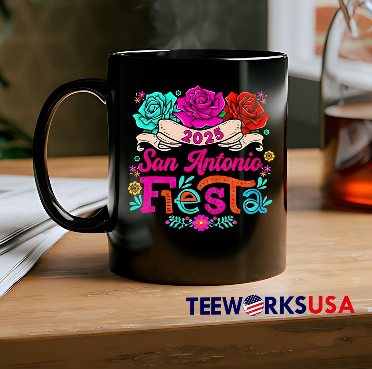 Fiesta san antonio festive Texas mexican party roses - Adult & Kids T-Shirts, Sweatshirts & Hoodies apparel design preview 2