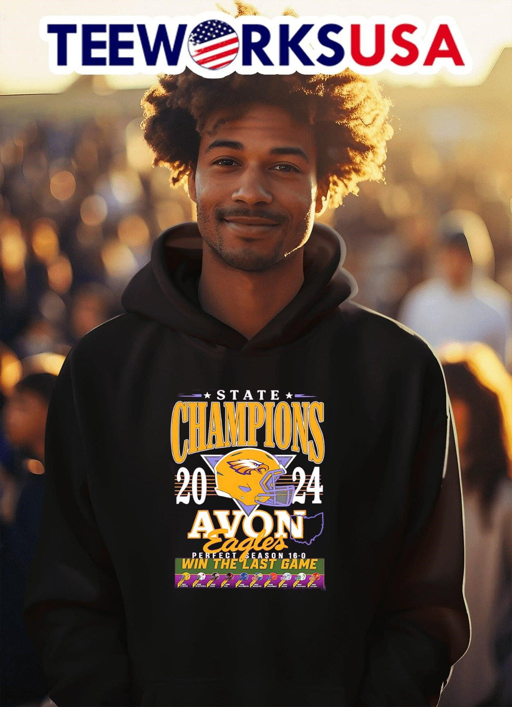 State Champions 2024 Avon Eagles perfect season 16-0 - Adult & Kids T-Shirts, Sweatshirts & Hoodies apparel design preview 2