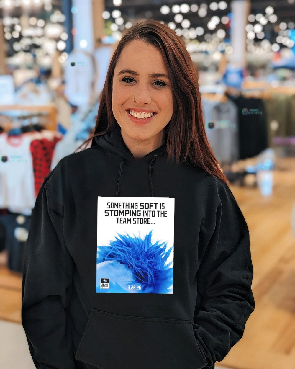 Something soft is stomping into the team store Utah - Adult & Kids T-Shirts, Sweatshirts & Hoodies apparel design preview 3