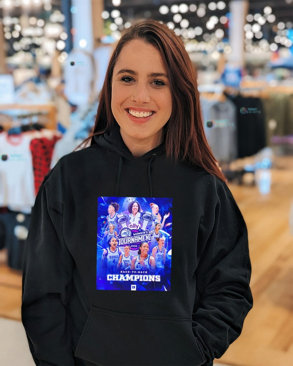 Duke Blue Devils women's basketball ACC tournament - Adult & Kids T-Shirts, Sweatshirts & Hoodies apparel design preview 3