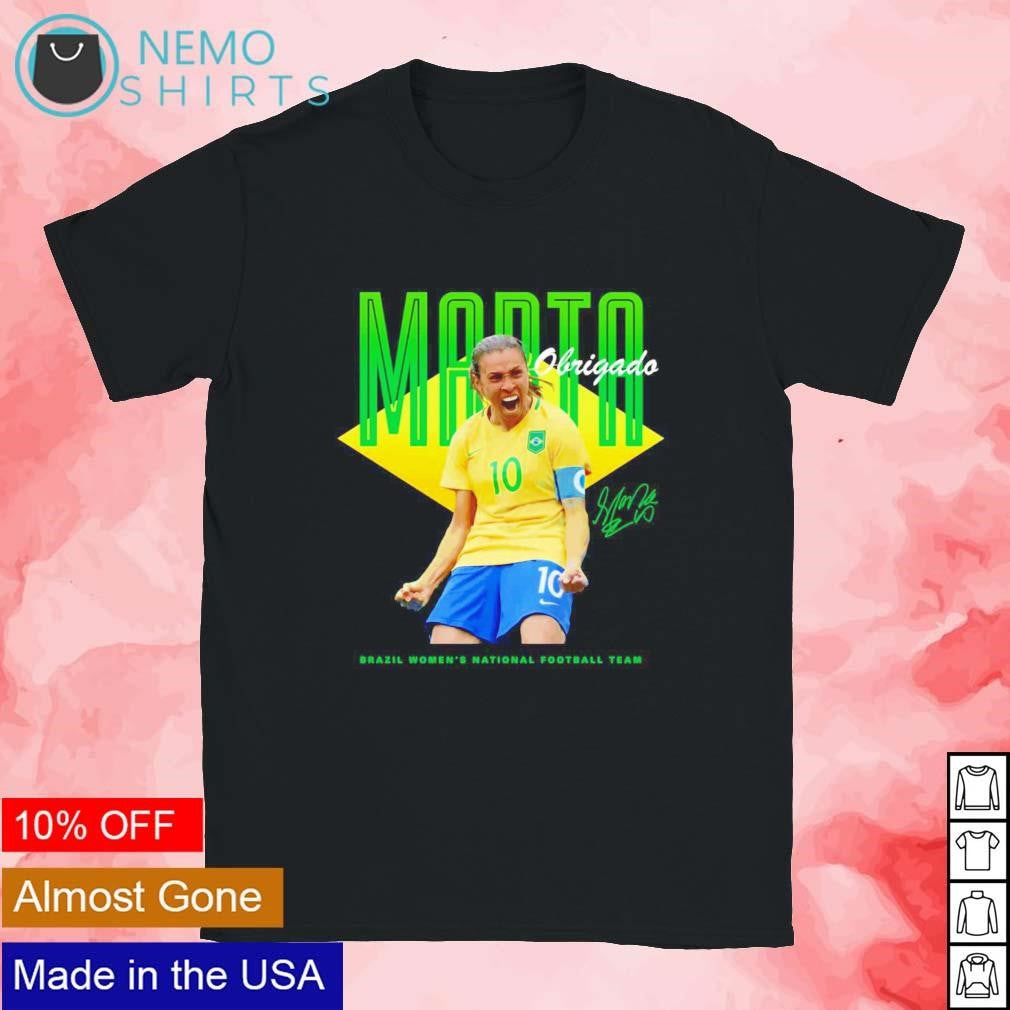 Marta Obrigado Brazil women's national football team - Adult & Kids T-Shirts, Sweatshirts & Hoodies apparel design preview 1